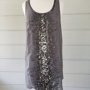 ADAM LIPPES Beaded Silk Shift Dress